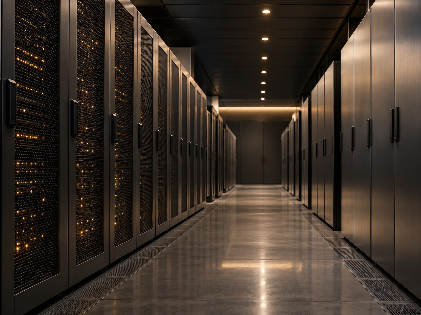 Minimal modern data-center interior