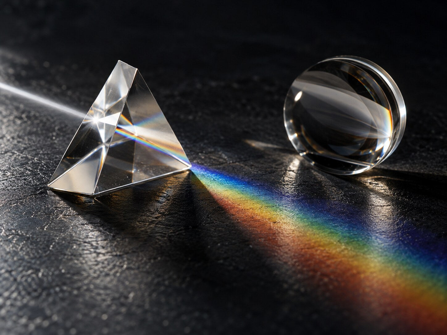 Optical prism and precision lens refracting light